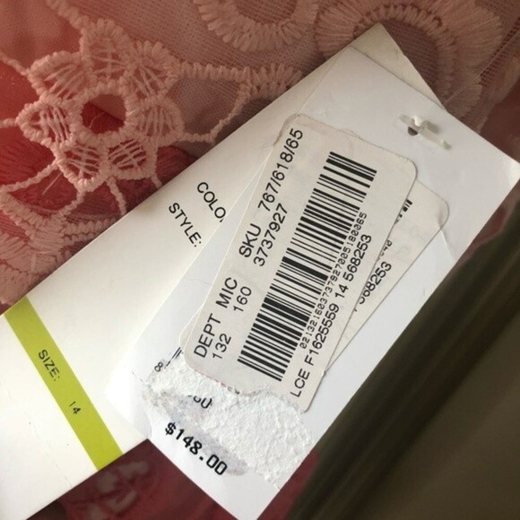 LESLIE FAY Plus Size Pink Colorblock Sheath Dress Size 14 - Picture 4 of 7